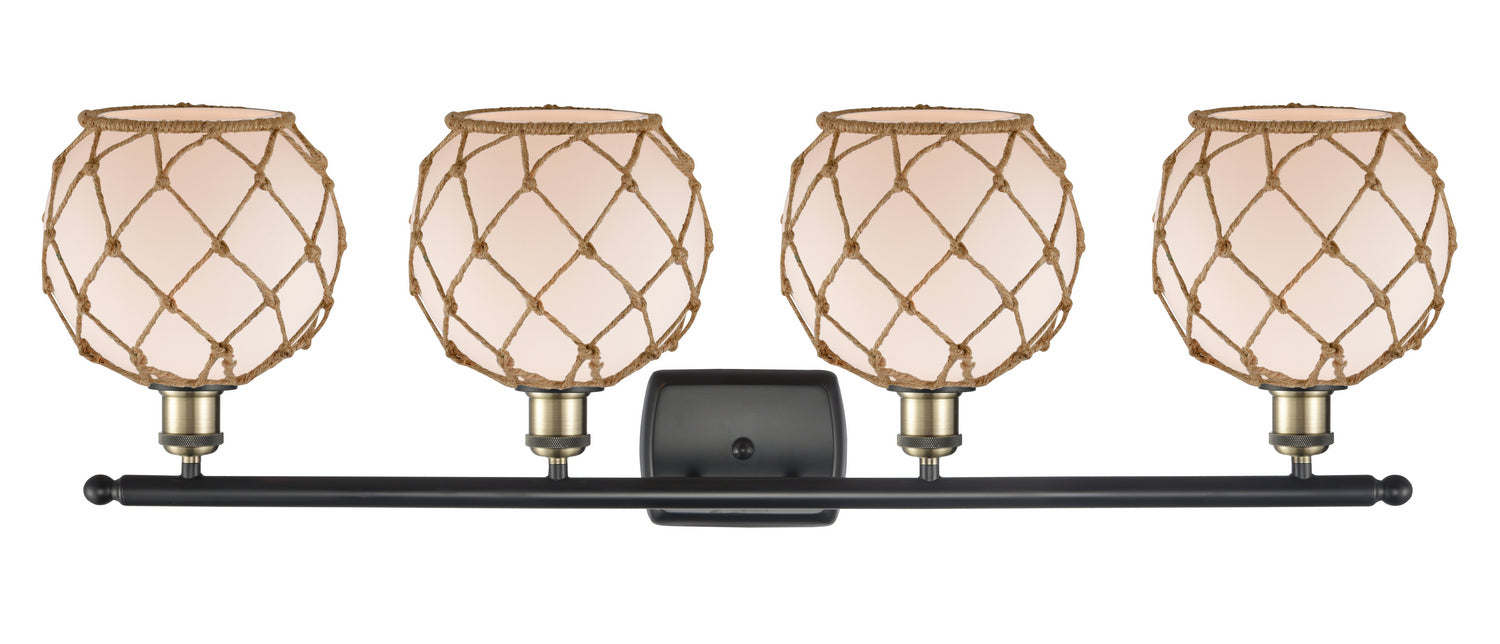 Innovations 516-4W-BAB-G121-8RB Four Light Bath Vanity, Black Antique Brass