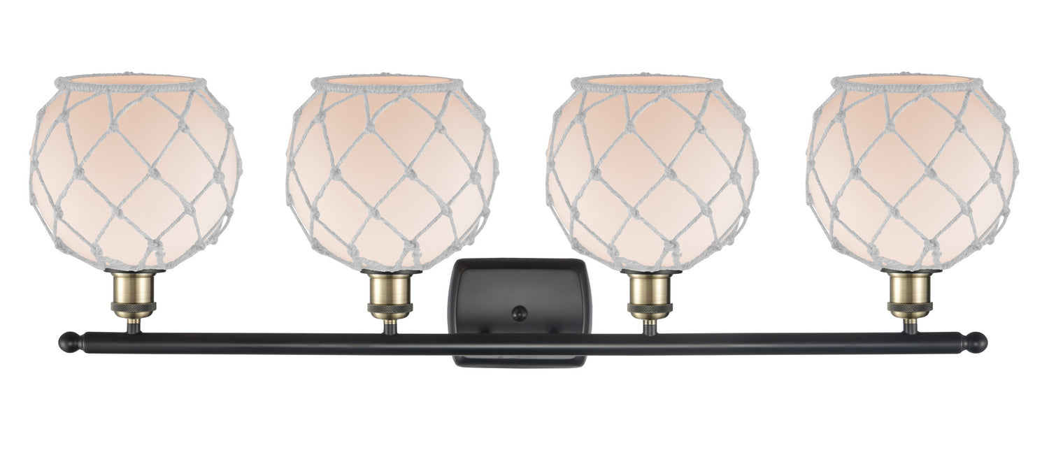 Innovations 516-4W-BAB-G121-8RW Four Light Bath Vanity, Black Antique Brass