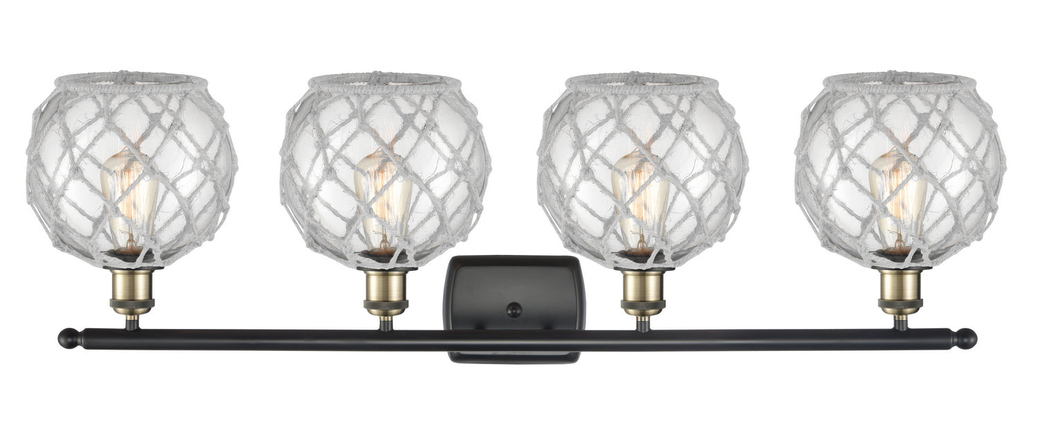 Innovations 516-4W-BAB-G122-8RW Four Light Bath Vanity, Black Antique Brass