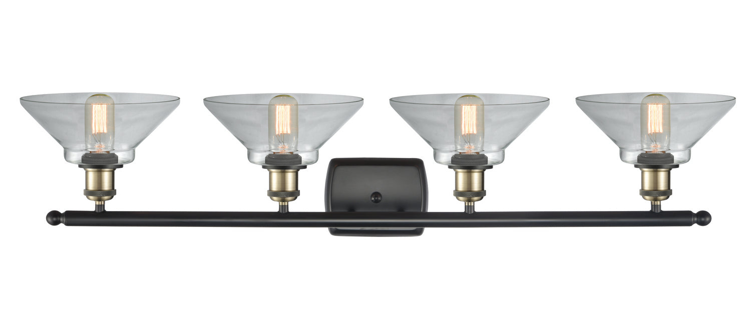 Innovations 516-4W-BAB-G132 Four Light Bath Vanity, Black Antique Brass