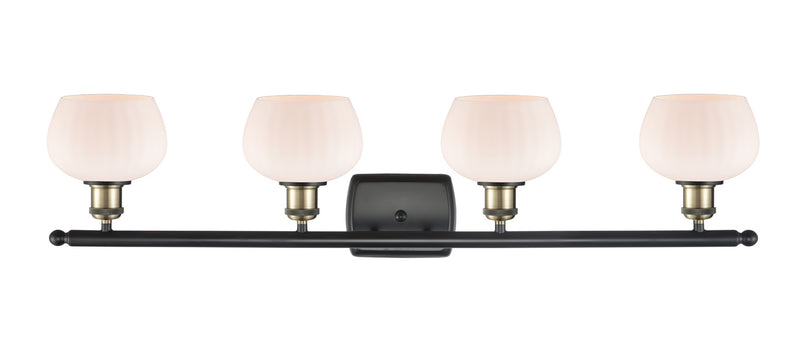 Innovations 516-4W-BAB-G91 Four Light Bath Vanity, Black Antique Brass