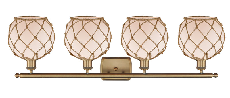 Innovations 516-4W-BB-G121-8RB Four Light Bath Vanity, Brushed Brass