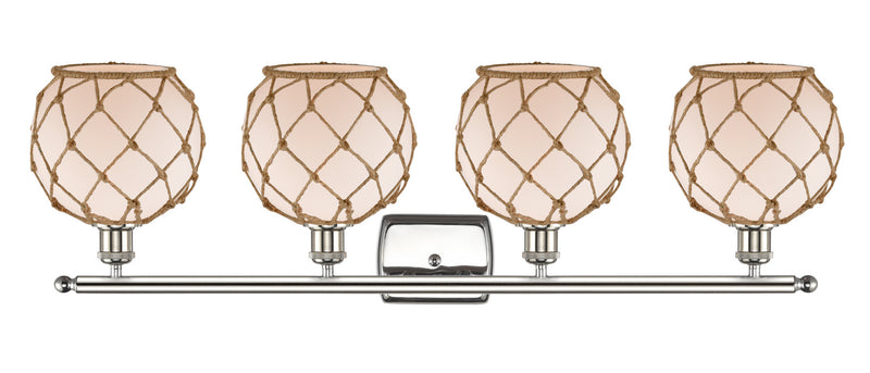 Innovations 516-4W-PN-G121-8RB Four Light Bath Vanity, Polished Nickel