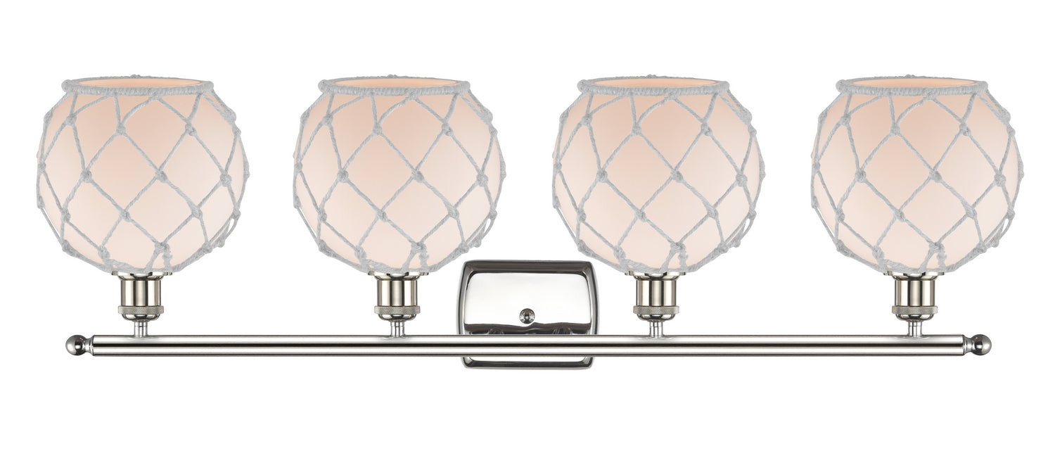 Innovations 516-4W-PN-G121-8RW Four Light Bath Vanity, Polished Nickel