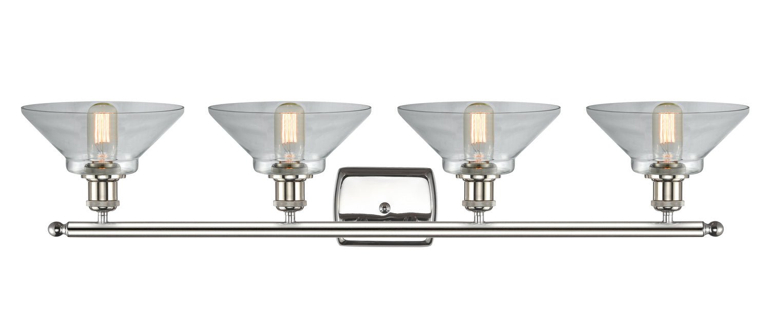 Innovations 516-4W-PN-G132 Four Light Bath Vanity, Polished Nickel