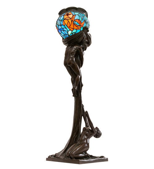 Meyda Tiffany 10708 One Light Table Lamp, Mahogany Bronze