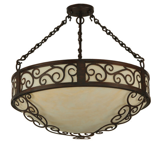 Meyda Tiffany 160803 Four Light Pendant, Rustic Iron