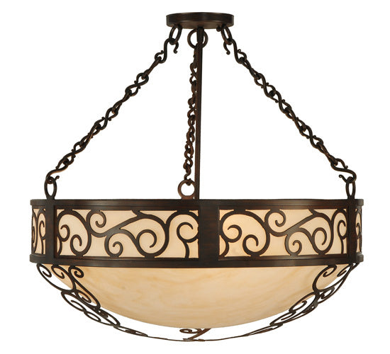 Meyda Tiffany 160803 Four Light Pendant, Rustic Iron