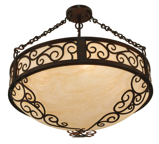 Meyda Tiffany 160803 Four Light Pendant, Rustic Iron