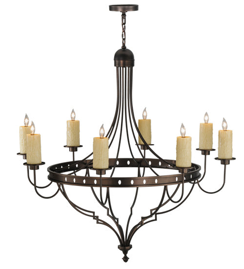 Meyda Tiffany 160814 Eight Light Chandelier, Mahogany Bronze