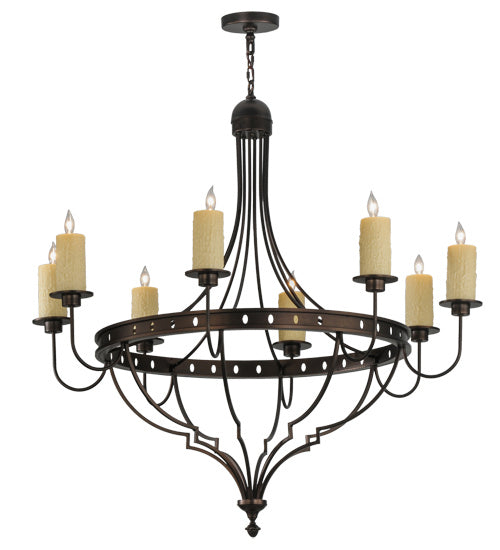 Meyda Tiffany 160814 Eight Light Chandelier, Mahogany Bronze