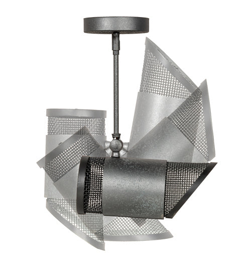 Meyda Tiffany 197313 One Light Pendant, Natural Iron And Solar Black