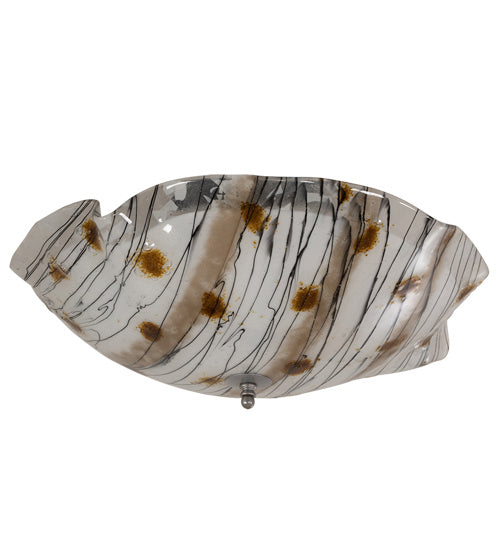 Meyda Tiffany 217233 Three Light Flushmount, Nickel