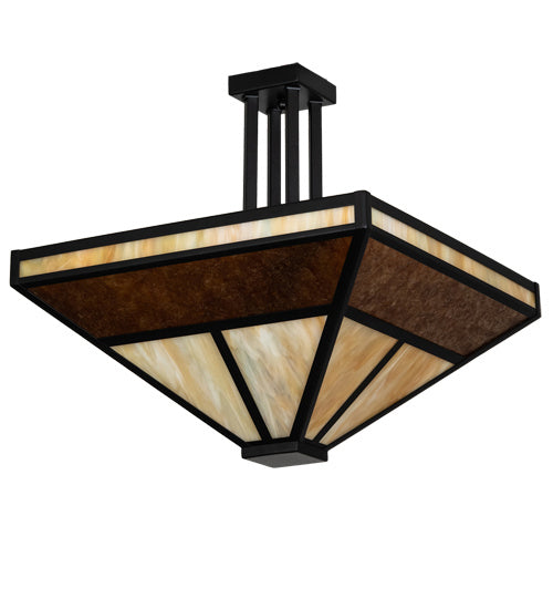 Meyda Tiffany 218920 Eight Light Semi-Flushmount, Flat Black