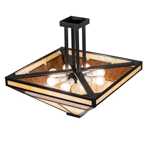 Meyda Tiffany 218920 Eight Light Semi-Flushmount, Flat Black