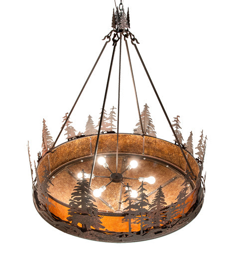 Meyda Tiffany 219064 Six Light Pendant, Rustic Nail