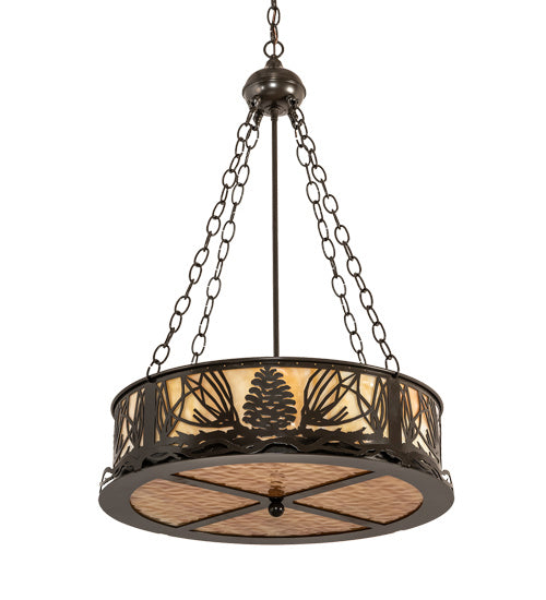 Meyda Tiffany 219545 Four Light Pendant, Timeless Bronze