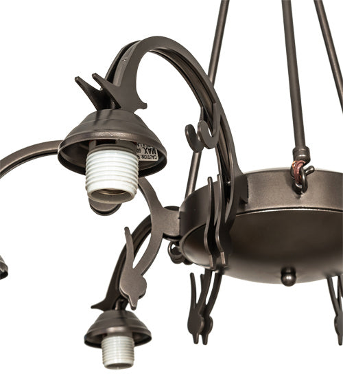 Meyda Tiffany 219620 Six Light Chandelier, Exterior Oil Rubbed Bronze