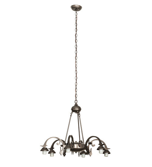 Meyda Tiffany 219620 Six Light Chandelier, Exterior Oil Rubbed Bronze