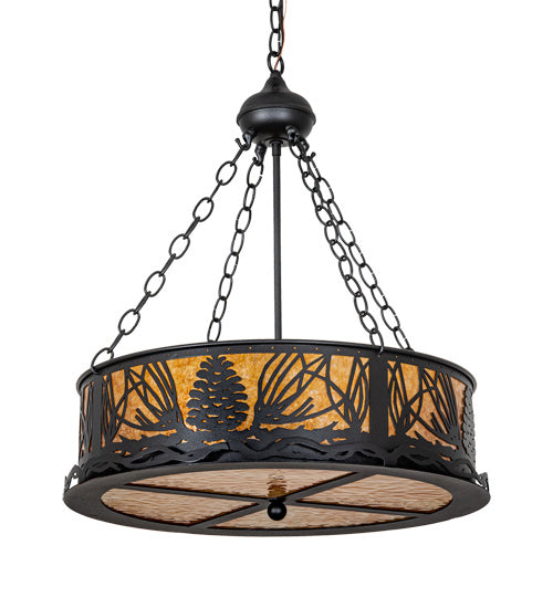 Meyda Tiffany 220141 Four Light Pendant, Textured Black