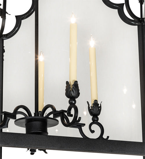 Meyda Tiffany 221994 Five Light Pendant, Textured Black And Ivory