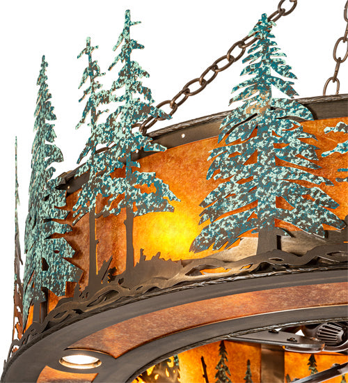 Meyda Tiffany 222081 12 Light Chandel-Air, Antique Copper With Green Trees