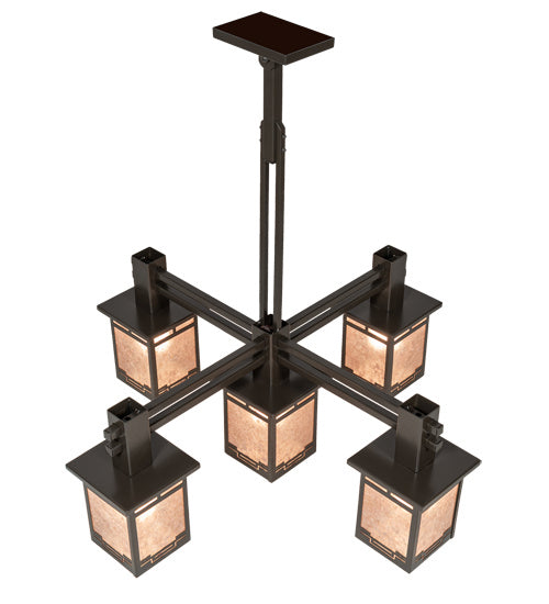 Meyda Tiffany 222753 Five Light Chandelier, Timeless Bronze Over A/C
