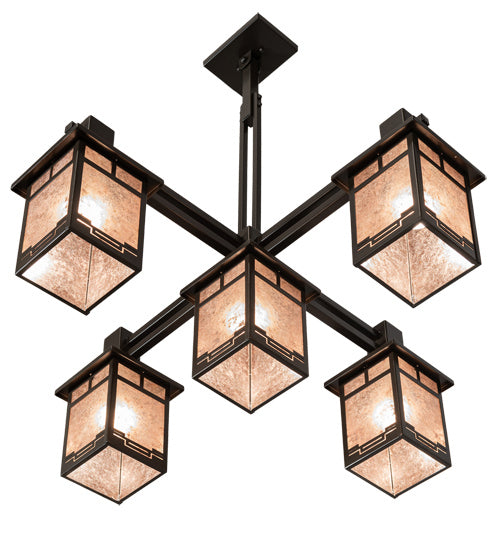 Meyda Tiffany 222753 Five Light Chandelier, Timeless Bronze Over A/C