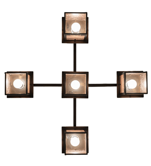 Meyda Tiffany 222753 Five Light Chandelier, Timeless Bronze Over A/C