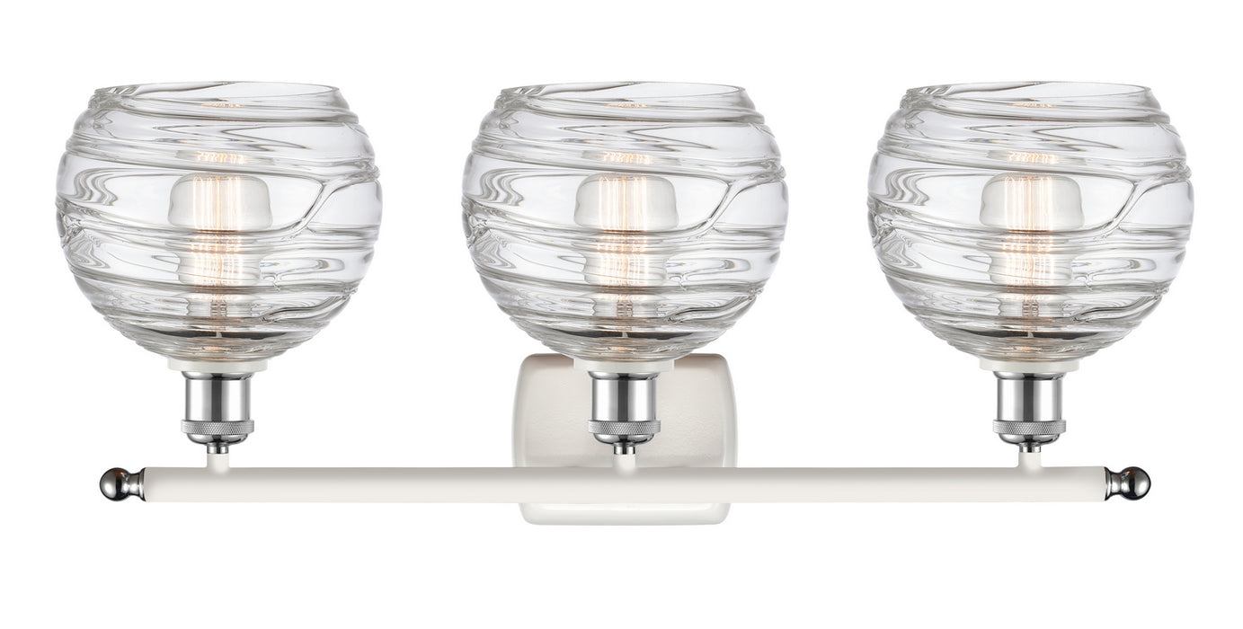 Innovations 516-3W-WPC-G1213-8 Three Light Bath Vanity, White Polished Chrome
