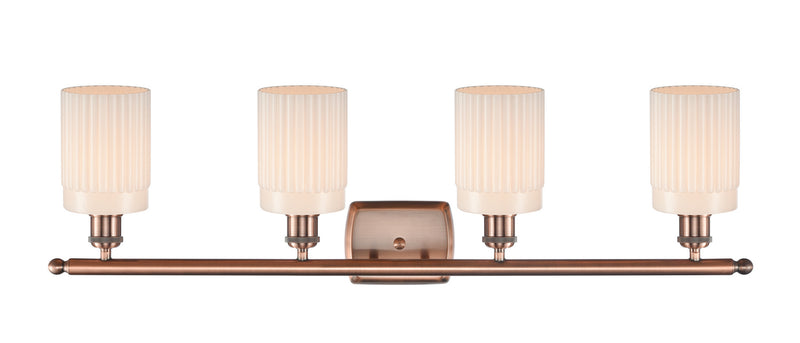 Innovations 516-4W-AC-G341 Four Light Bath Vanity, Antique Copper