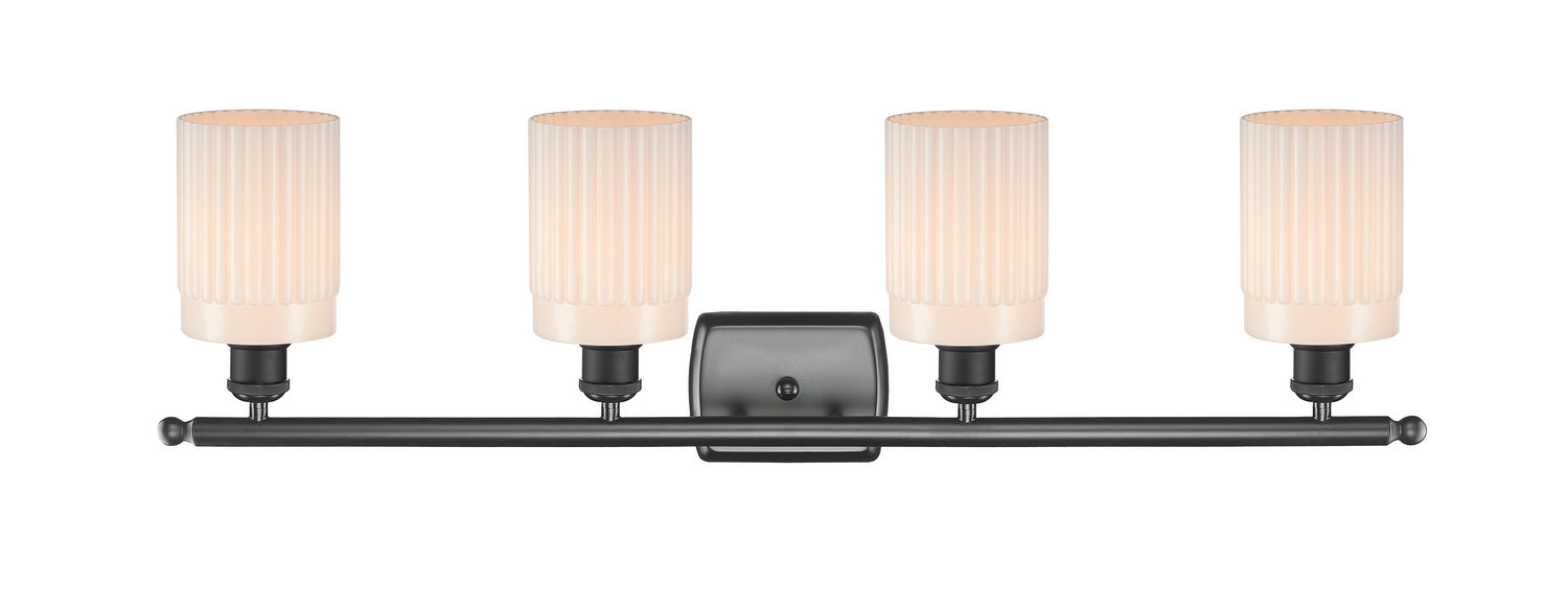 Innovations 516-4W-BK-G341 Four Light Bath Vanity, Matte Black