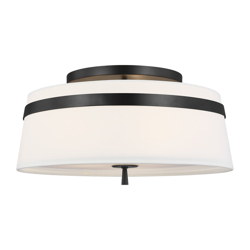 Visual Comfort Studio AF1153AI Three Light Semi-Flush Mount, Aged Iron