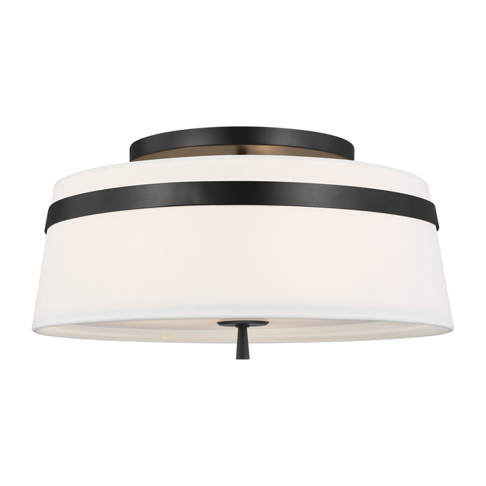 Visual Comfort Studio AF1153AI Three Light Semi-Flush Mount, Aged Iron