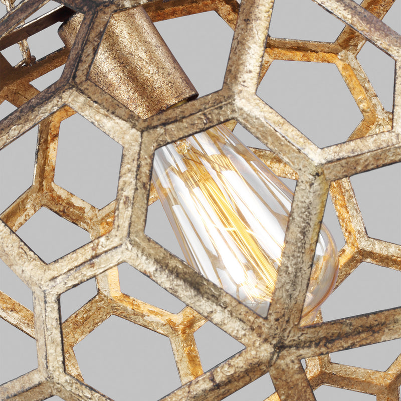Visual Comfort Studio AP1051ADB One Light Pendant, Antique Gild