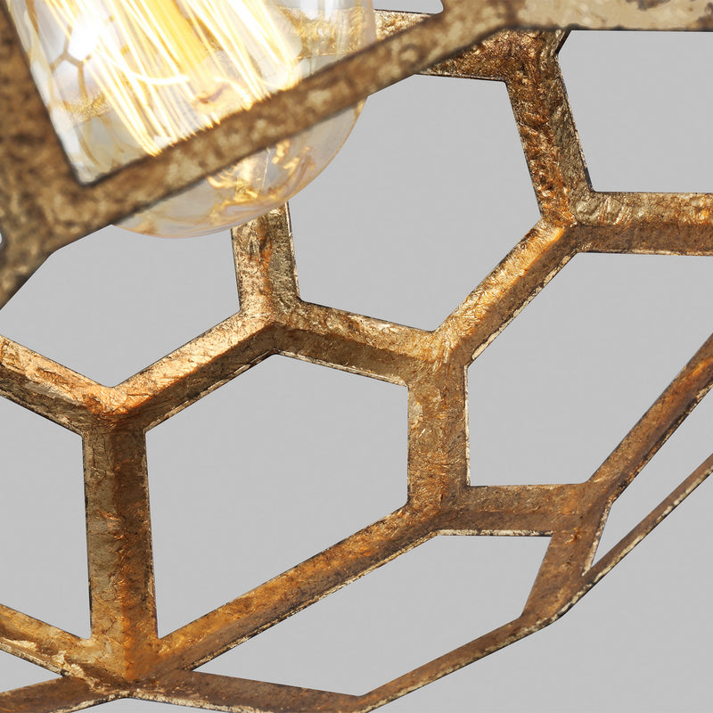 Visual Comfort Studio AP1051ADB One Light Pendant, Antique Gild