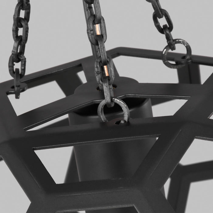 Visual Comfort Studio AP1051MBK One Light Pendant, Midnight Black