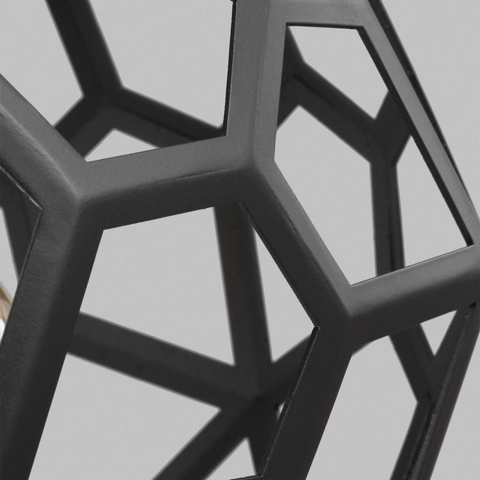 Visual Comfort Studio AP1051MBK One Light Pendant, Midnight Black