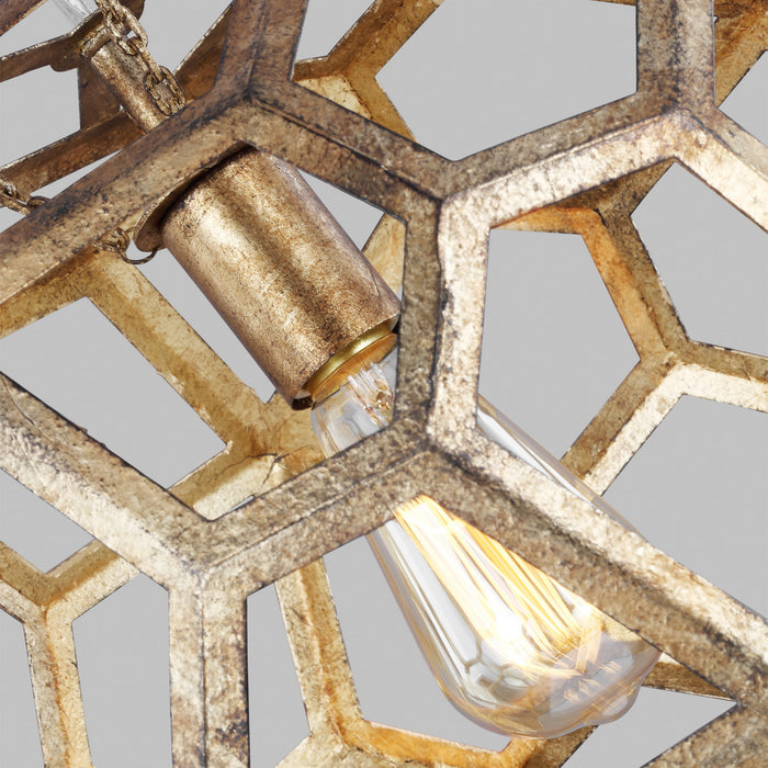 Visual Comfort Studio AP1061ADB One Light Pendant, Antique Gild