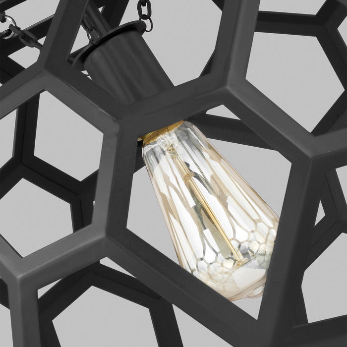 Visual Comfort Studio AP1061MBK One Light Pendant, Midnight Black