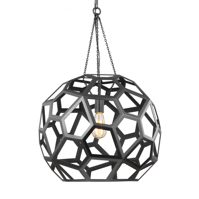 Visual Comfort Studio AP1071MBK One Light Pendant, Midnight Black
