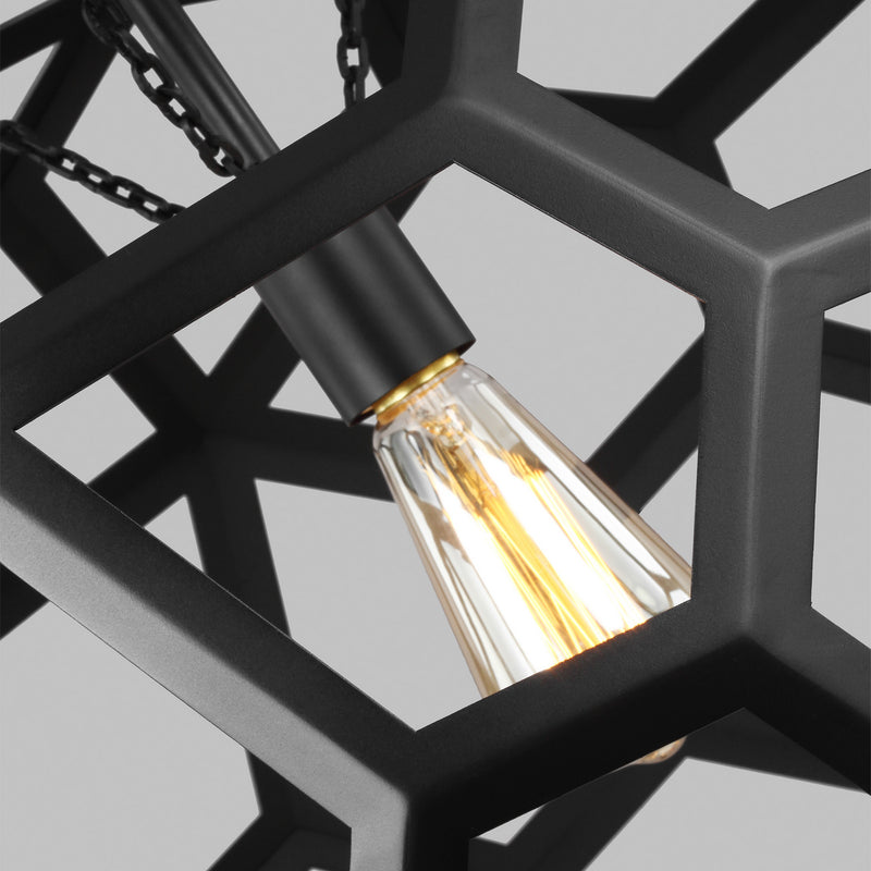 Visual Comfort Studio AP1071MBK One Light Pendant, Midnight Black
