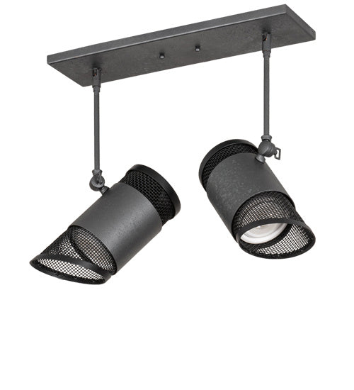 Meyda Tiffany 197376 Two Light Pendant, Natural Iron And Solar Black