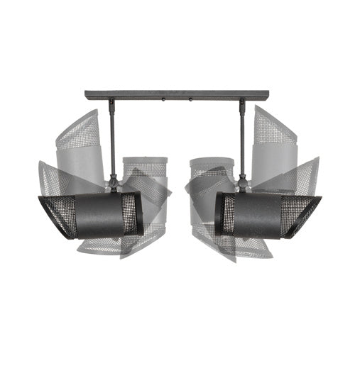 Meyda Tiffany 197376 Two Light Pendant, Natural Iron And Solar Black