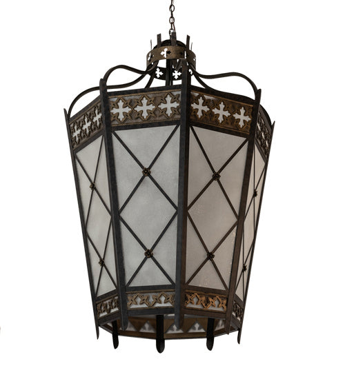 Meyda Tiffany 211859 Eight Light Pendant, Umber Patina & Antique Distressed Gold