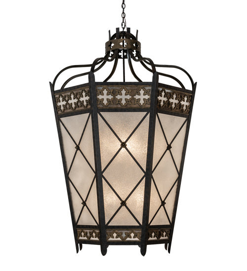 Meyda Tiffany 211859 Eight Light Pendant, Umber Patina & Antique Distressed Gold
