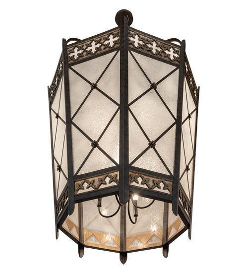 Meyda Tiffany 211859 Eight Light Pendant, Umber Patina & Antique Distressed Gold