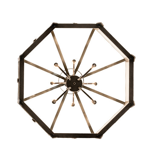 Meyda Tiffany 211859 Eight Light Pendant, Umber Patina & Antique Distressed Gold
