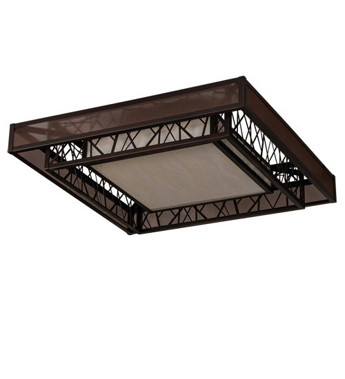 Meyda Tiffany 217643 LED Semi-Flushmount, Dark Bronze And White
