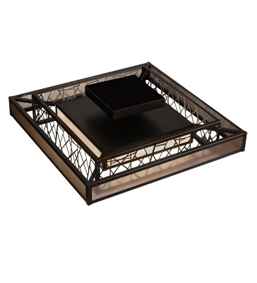 Meyda Tiffany 217643 LED Semi-Flushmount, Dark Bronze And White